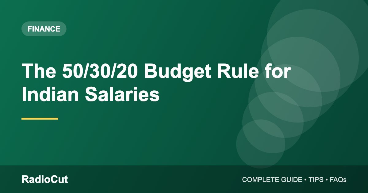 50/30/20 Budget Rule Explained: How to Use It on an Indian Salary