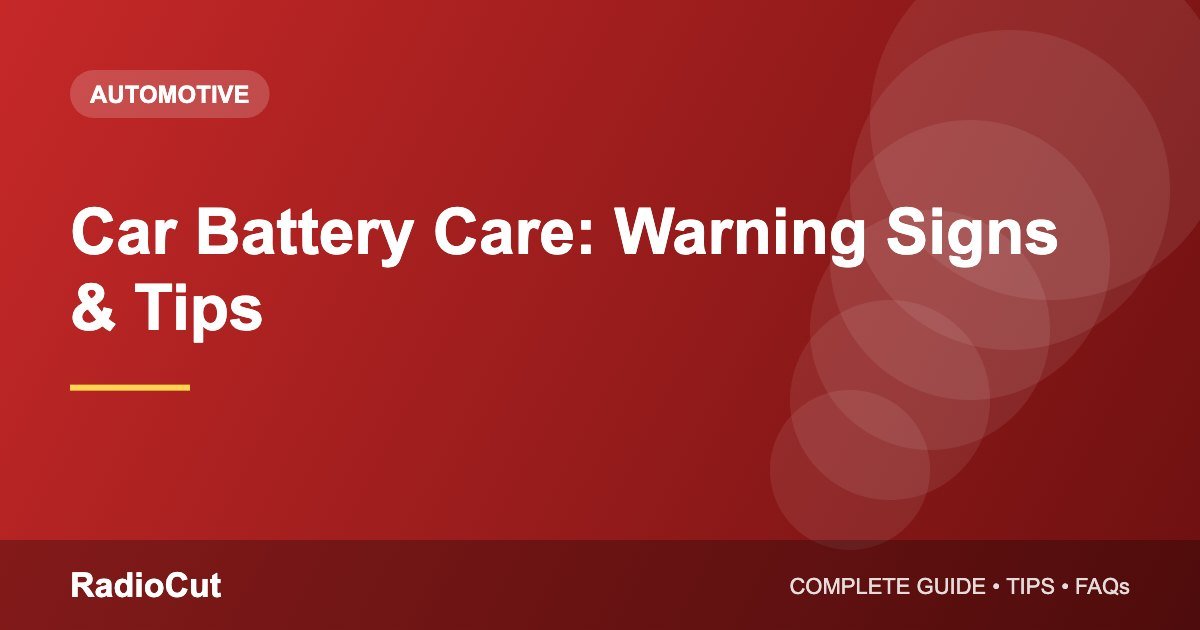 Car Battery Care: Signs of a Weak Battery&hellip;