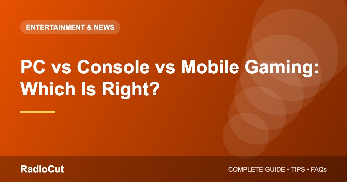 PC vs Console vs Mobile Gaming: Which Platform Is Right for You?