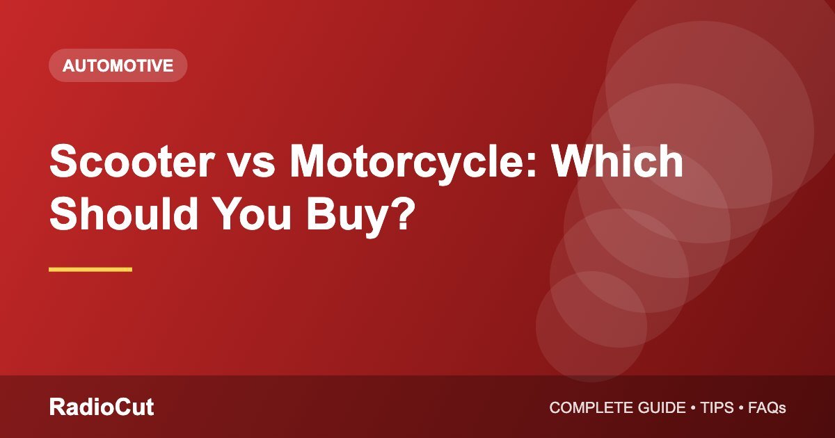 Scooter vs Motorcycle: Which Two-Wheeler Should You Buy?